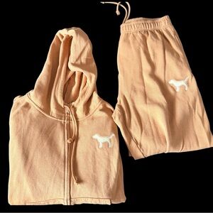 VS Pink Sweatsuit Set - Light Brown/Tan